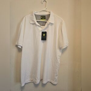 Men's White Wicking Polo Shirt XL